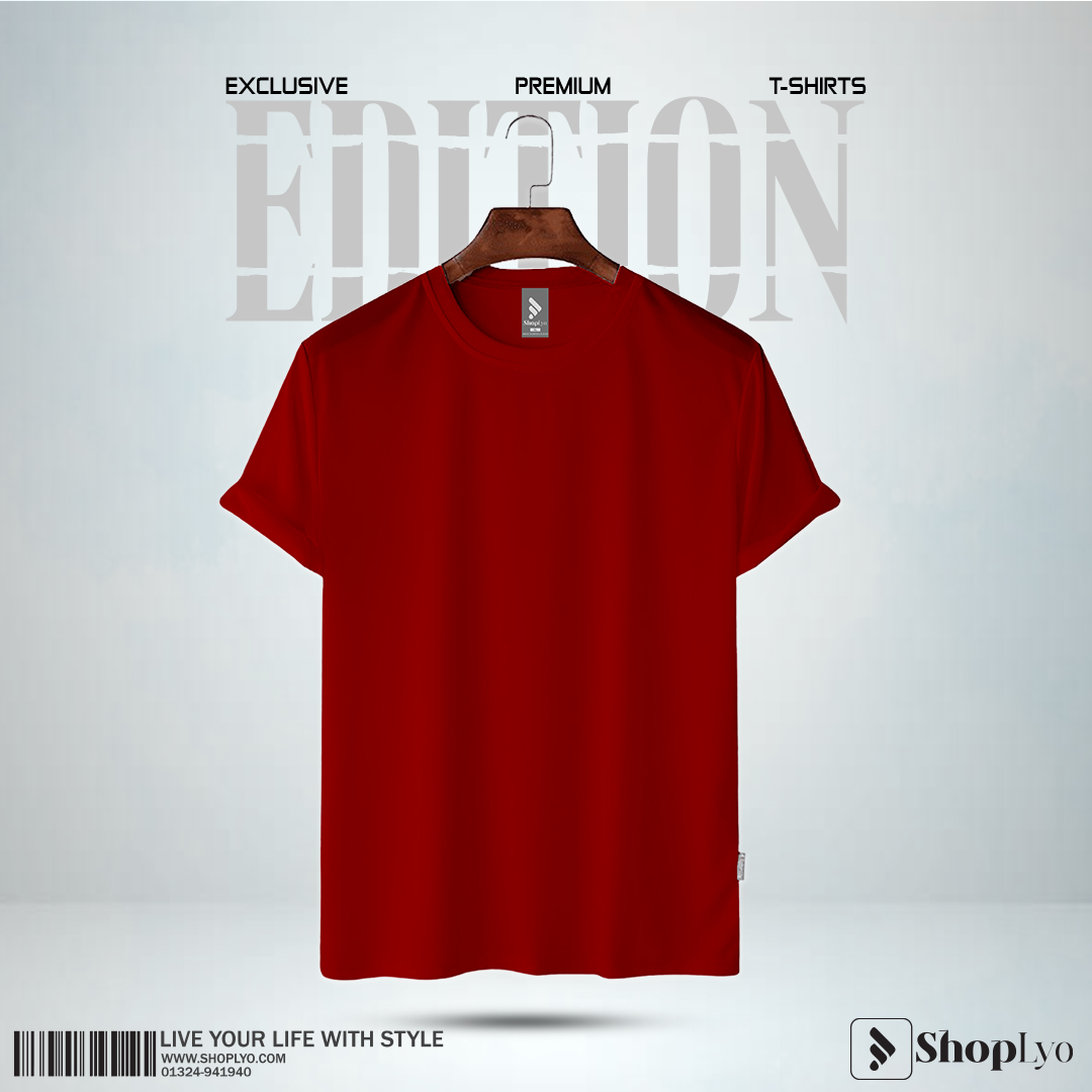 Men’s Premium Maroon Solid T-Shirt